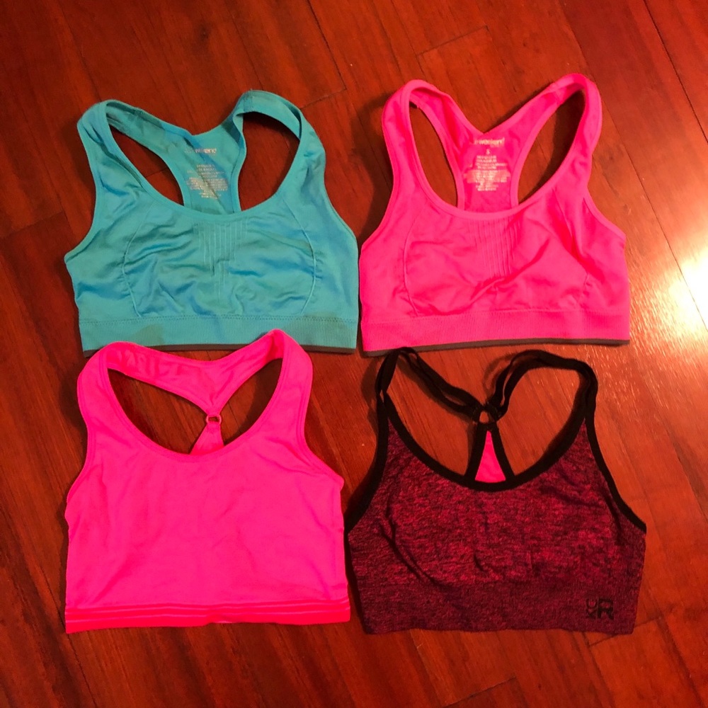 Four sports bras size xs